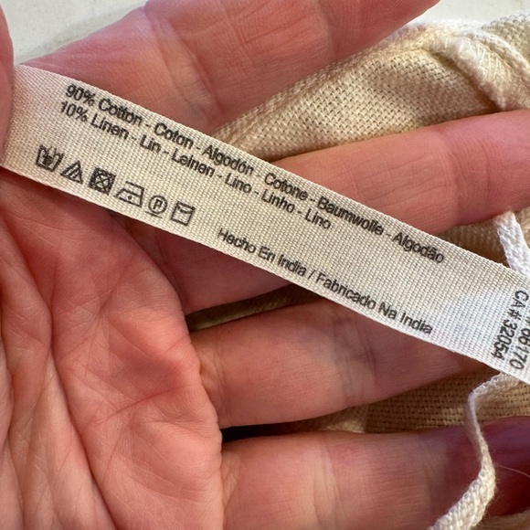 Free People Button Fly Cropped Cotton/Linen Pant Slit Ankle Detail / Medium - Picture 4 of 11